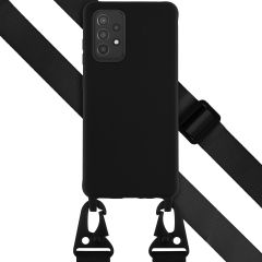 Selencia Coque silicone avec cordon amovible Samsung Galaxy A52(s) (5G/4G) - Noir