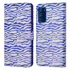 iMoshion ﻿Étui de téléphone portefeuille Design Samsung Galaxy S20 FE - White Blue Stripes