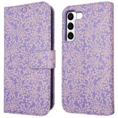iMoshion ﻿Étui de téléphone portefeuille Design Samsung Galaxy S22 - Purple White Flowers