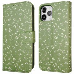 iMoshion ﻿Étui de téléphone portefeuille Design iPhone 12 (Pro) - Green Flowers