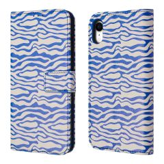 iMoshion ﻿Étui de téléphone portefeuille Design iPhone Xr - White Blue Stripes