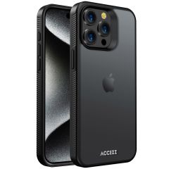 Accezz Coque Givrée Robuste iPhone 15 Pro Max - Noir