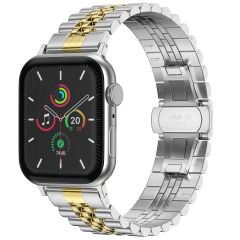 Selencia Bracelet Metallique Jubilee pour l'Apple Watch Series 1-9 / SE - 42/44/45/49 mm - Argent et Dorée