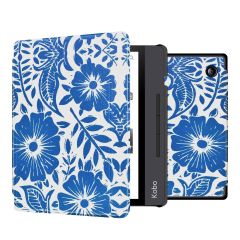 iMoshion Design Slim Hard Sleepcover avec support Kobo Libra H2O - Flower Tile
