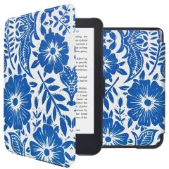 iMoshion Étui de liseuse portefeuille design Slim Hard Sleepcover Kobo Clara 2E / Tolino Shine 4 - Flower Tile