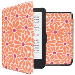 iMoshion Étui de liseuse portefeuille design Slim Hard Sleepcover Kobo Clara 2E / Tolino Shine 4 - Orange Flowers Connect