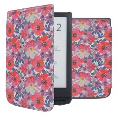 iMoshion Design Slim Hard Sleepcover Pocketbook Touch Lux 5 / HD 3 / Basic Lux 4 / Vivlio Lux 5 - Flower Watercolor
