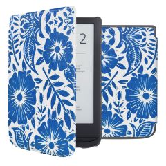 iMoshion Design Slim Hard Sleepcover Pocketbook Touch Lux 5 / HD 3 / Basic Lux 4 / Vivlio Lux 5 - Flower Tile