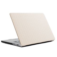 Selencia Coque tissée MacBook Pro 14 pouces (2021) / Pro 14 pouces (2023) M3 chip - A2442 / A2779 / A2918 - Beige