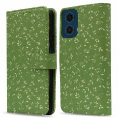 iMoshion Étui de téléphone portefeuille Design Motorola Moto G34 - Green Flowers