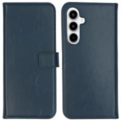 Selencia Étui de téléphone portefeuille en cuir véritable Samsung Galaxy A55 - Bleu