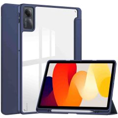 iMoshion Coque tablette rigide Trifold Xiaomi Redmi Pad SE - Bleu foncé