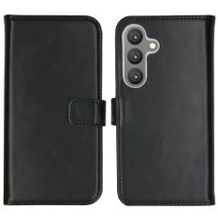 Selencia Étui de téléphone portefeuille en cuir véritable Samsung Galaxy S24 - Noir