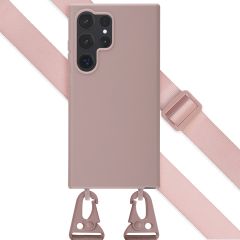 Selencia Coque silicone avec cordon amovible Samsung Galaxy S24 Ultra - Sand Pink