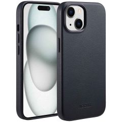 Accezz Coque arrière en cuir avec MagSafe iPhone 15 - Onyx Black