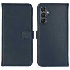 Selencia Étui de téléphone portefeuille en cuir véritable Samsung Galaxy A25 - Bleu
