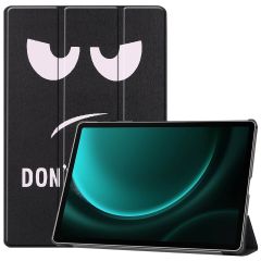 iMoshion Coque tablette Design Trifold Samsung Tab S9 FE Plus - Don't touch