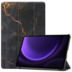 iMoshion Coque tablette Design Samsung Tab S9 FE / Tab S9 - Black Marble