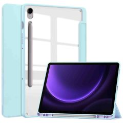iMoshion Coque tablette rigide Trifold iPad Samsung Tab S9 FE / Tab S9 - Bleu clair