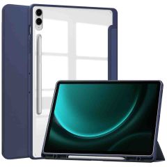 iMoshion Coque tablette rigide Trifold Samsung Tab S9 FE Plus / Tab S9 Plus - Bleu foncé