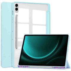iMoshion Coque tablette rigide Trifold Samsung Tab S9 FE Plus / Tab S9 Plus - Bleu clair