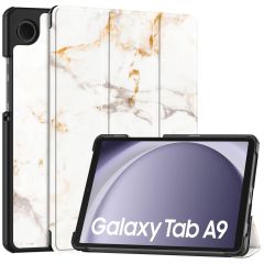 iMoshion Coque tablette Design Samsung Galaxy Tab A9 8.7 pouces - White Marble