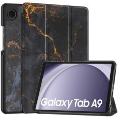 iMoshion Coque tablette Design Samsung Galaxy Tab A9 - Black Marble
