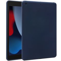 Accezz Coque Liquid Silicone iPad 9 (2021) 10.2 pouces / iPad 8 (2020) 10.2 pouces / iPad 7 (2019) 10.2 pouces - Bleu foncé