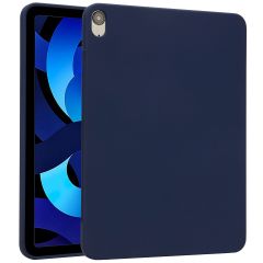 Accezz Coque Liquid Silicone avec porte-stylet iPad Air 11 pouces (2024) M2 / Air 5 (2022) / Air 4 (2020) - Bleu foncé