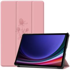 iMoshion Coque tablette Design Trifold Samsung Galaxy Tab S9 - Floral Pink