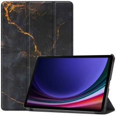 iMoshion Coque tablette Design Trifold Samsung Galaxy Tab S9 - Black Marble