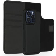 Accezz Premium Leather 2 in 1 Wallet Bookcase l'iPhone 15 Pro - Noir