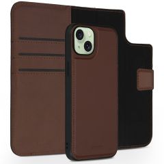Accezz Premium Leather 2 in 1 Wallet Bookcase l'iPhone 15 Plus - Brun