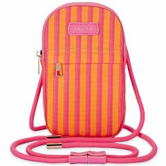 Selencia ﻿Pochette pour téléphone - Stripes Pink Orange