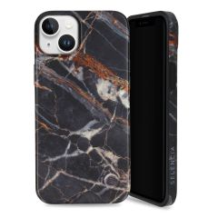 Selencia Aurora Coque Fashion iPhone 15 Plus - Coque durable - 100% recyclée - Marbre Noir