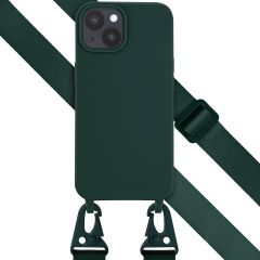 Selencia Coque silicone avec cordon amovible iPhone 15 - Vert foncé