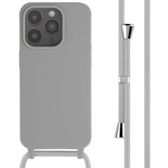 iMoshion ﻿Coque en silicone avec cordon iPhone 15 Pro - Gris clair