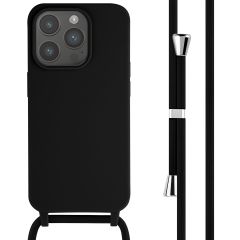 iMoshion ﻿Coque en silicone avec cordon iPhone 15 Pro - Noir