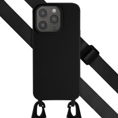 Selencia Coque silicone avec cordon amovible iPhone 15 Pro - Noir
