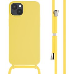 iMoshion ﻿Coque en silicone avec cordon iPhone 15 Plus - Jaune