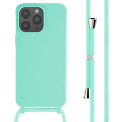 iMoshion ﻿Coque en silicone avec cordon iPhone 15 Pro Max - Menthe verte