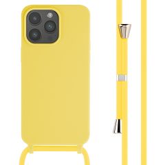 iMoshion ﻿Coque en silicone avec cordon iPhone 15 Pro Max - Jaune