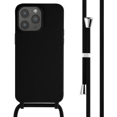 iMoshion ﻿Coque en silicone avec cordon iPhone 15 Pro Max - Noir
