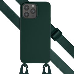 Selencia Coque silicone avec cordon amovible iPhone 15 Pro Max - Vert foncé