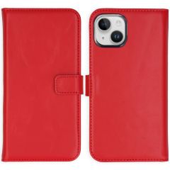 Selencia Étui de téléphone portefeuille en cuir véritable iPhone 15 - Rouge