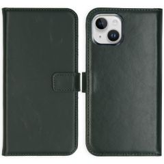 Selencia Étui de téléphone portefeuille en cuir véritable iPhone 15 - Vert
