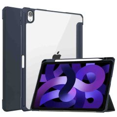 iMoshion Coque tablette rigide Trifold iPad Air 11 pouces (2024) M2 / Air 5 (2022) / Air 4 (2020) - Bleu foncé