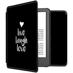 iMoshion Coque à rabat design Slim Hard Amazon Kindle (2022) 11th gen - Live Laugh Love