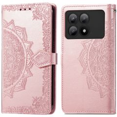 iMoshion Etui de téléphone portefeuille Mandala Xiaomi Poco X6 Pro - Rose Dorée