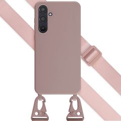 Selencia Coque silicone avec cordon amovible Samsung Galaxy A55 - Sand Pink